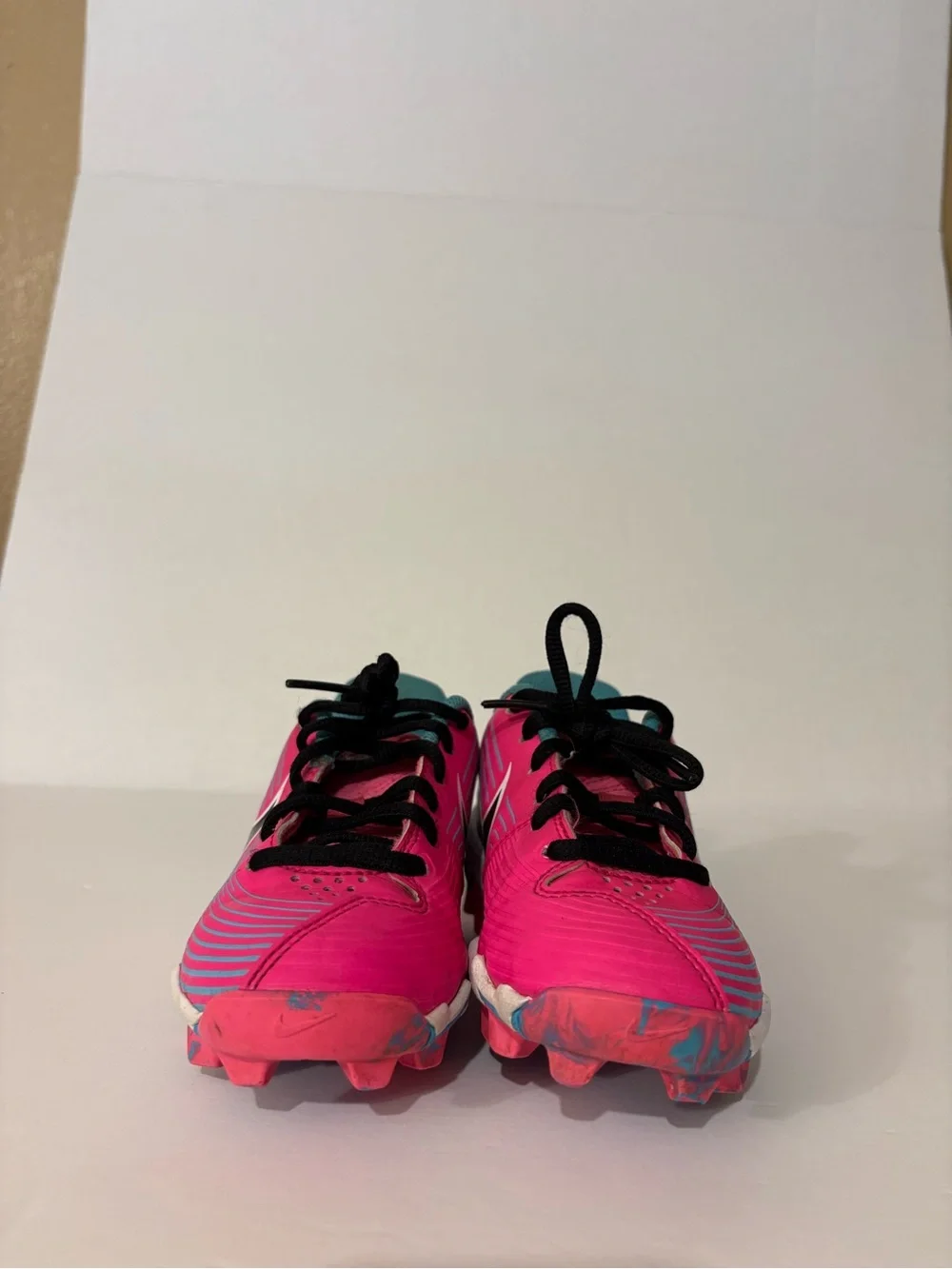 Nike Kids Pink Teal Black Baseball Cleats